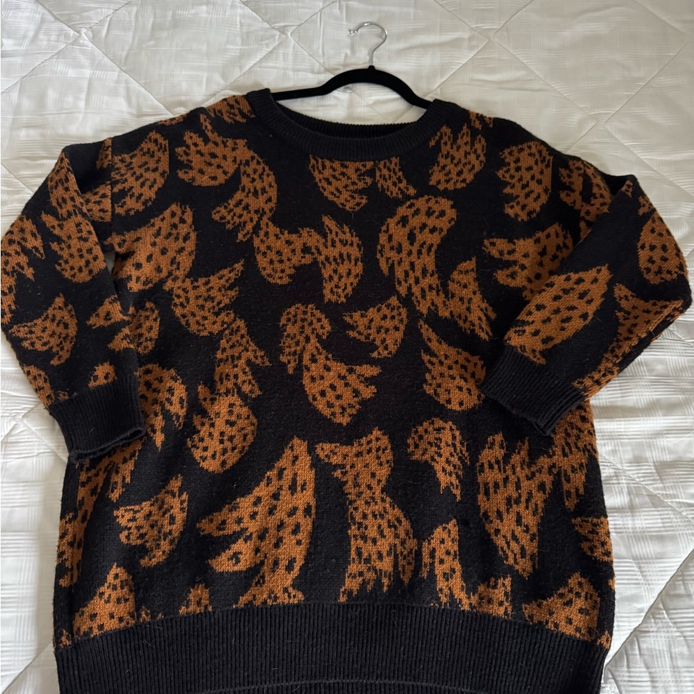 Stylish Black and Brown Sweater